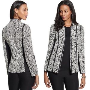 Chico's Zebra Print Stretch Cardigan Knit Blazer Jacket